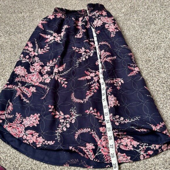 Hinge Floral Black and Pink Midi Skirt with Linings and Pockets Women's Size M - Picture 9 of 15
